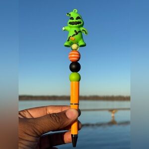 Green Monster Pen with Beads